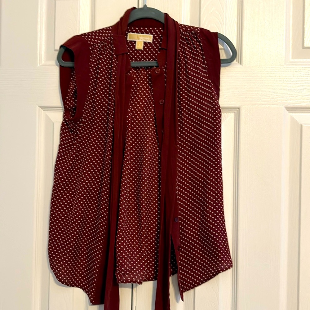 Michael Kors, sleeveless blouse with tie